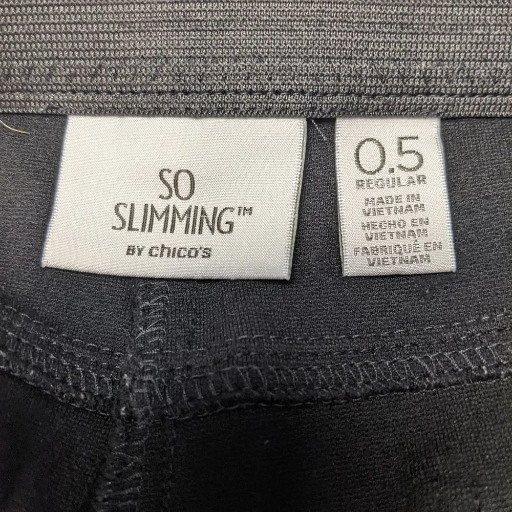 Chico's So Slimming very black rayon/nylon/spandex pull-on waist pants 0.5